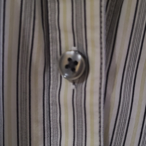 CAbi button down shirt, gray stripe, size M, long sleeves , cotton blend. - Picture 3 of 6